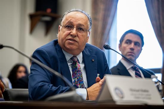 Savas Tsivicos, a Monmouth County resident, testifies at the Tom Lantos Human Rights Commission's June 30th hearing on human rights in Turkish-occupied Cyprus.